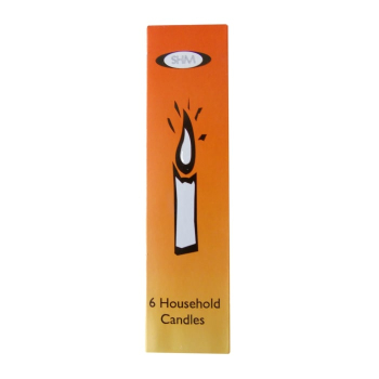 Household Candles 6Inch White 6pc